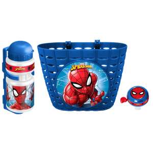 Spiderman Fahrradkorb, Wasserflasche und Klingel Set - Zubehör für Fahrräder