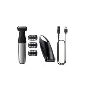 Philips Bodygroom Series 5000 Körperhaartrimmer mit 3 Längenstufen, Rückenaufsatz, Ladekabel und Reiseetui - Kosmetikgeräte & Zubehör