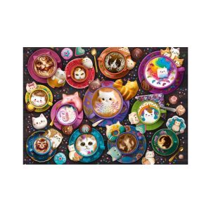Schmidt Spiele Cicás Latte Art Puzzle, 500 Teile, Katzen Latte Art Design - Puzzle