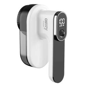 Camry CR 9620 fabric shaver, white and black, angled view - Fabric Shaver