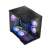 Modecom Volcano Panorama Apex ARGB 7F számítógépház, fekete, edzett üveg oldalpanellel és RGB világítással, a felső rész látható