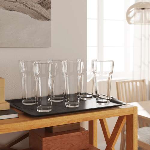 6 db vidaXL söröspohár, 475 ml, átlátszó üveg, tökéletes sör, koktél, víz, szódavíz és egyéb italok tálalásához