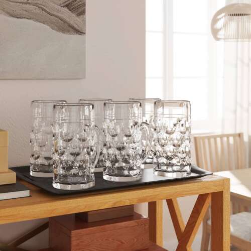 Üveg Söröskorsó - 6 db - 500 ml - Fogantyúval