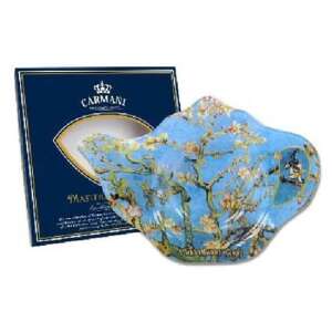 Carmani üveg teafilter tartó Van Gogh Mandulavirágzás képpel, 14x10 cm - Tárolás & Rendszerezés