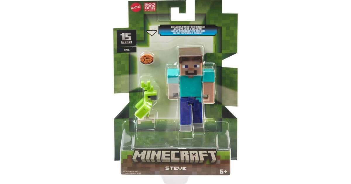 Action Figure Minecraft Mattel – Steve Livello Diamante Da 14 Cm Con Armatura E Spada Die-Cast, Giocattolo Da Collezione Per Bambini E Adulti (HLL30)