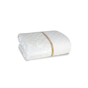 Kristin Bársony fehér bársony ágytakaró 220x240 cm steppelt mintával - Ágytakaró