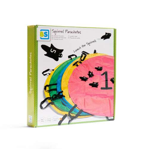 Repülő mókusok játék a BS Toys-tól - doboz 5 ejtőernyővel és mókusokkal - BS Toys