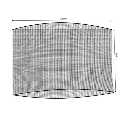Diagram zobrazujúci rozmery 3m čiernej moskytiéry pre slnečník