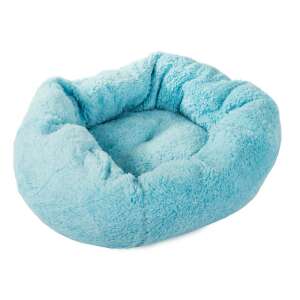 Modré plyšové pelech pre psa s bielou mašľou, 50cm - Pelechy pre mačky