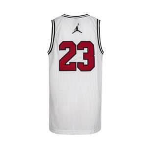 Jordan 23 white basketball jersey for boys, back view - Basketball Jersey
