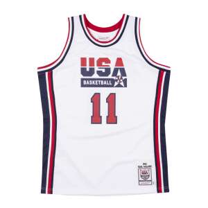 Mitchell & Ness USA Basketball 1992 Karl Malone Authentic Home Jersey, biela, veľkosť S, pohľad spredu - Mitchell & Ness