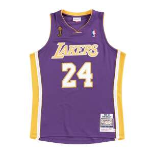 Purple Los Angeles Lakers Kobe Bryant jersey with the number 24, Lakers logo, and championship trophy patch - Basketball Jersey