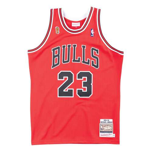 Mitchell & Ness Chicago Bulls Michael Jordan Authentic mez, piros fekete és fehér részletekkel, elülső nézet
