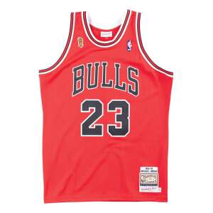 Dres Mitchell & Ness Chicago Bulls Michael Jordan Authentic, červený s čiernymi a bielymi detailmi, pohľad spredu - Mitchell & Ness