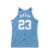 A Mitchell & Ness University of North Carolina Michael Jordan 83-84 Authentic Jersey kosárlabda mez hátsó nézete, a 23-as számmal és a Jordan névvel