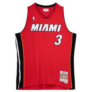 Mitchell & Ness NBA Miami Heat Alternate Jersey 2005 Dwyane Wade, rot mit weißen und schwarzen Akzenten, Nummer 3 - Basketball