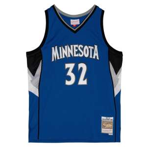 Front view of a blue Minnesota Timberwolves Karl-Anthony Towns #32 Swingman jersey - Mitchell & Ness