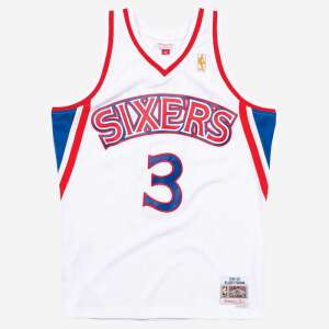 Philadelphia 76ers Allen Iverson 1996-97 Swingman 2.0 Jersey, White, Size 4XL - Mitchell & Ness