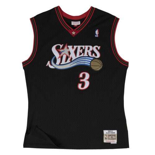 MITCHELL & NESS PHILADELPHIA 76ERS ALLEN IVERSON 00-01' #03 SWINGMAN 2.0 JERSEY kosárlabda mez Fekete L 105084481