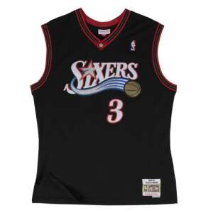 Mitchell & Ness Philadelphia 76ers Allen Iverson 00-01' #03 Swingman 2.0 Jersey, Black, XL, Front - Mitchell & Ness