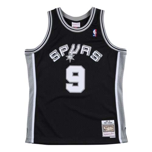 Mitchell & Ness San Antonio Spurs Tony Parker #9 Swingman 2.0 Jersey Čierna XL - Pohľad spredu