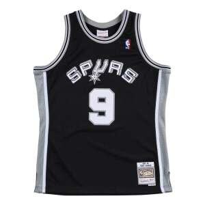 Mitchell & Ness San Antonio Spurs Tony Parker #9 Swingman Jersey, Black, Front - Basketball Jersey