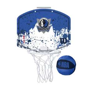 Wilson NBA csapat mini palánk Dallas Mavericks kosárlabda tábla, kék, kosárlabdával - Kosárlabdázás