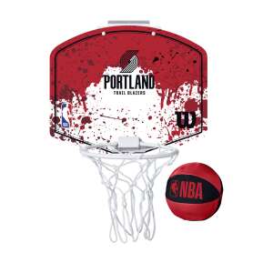 Wilson NBA Team Mini Hoop Portland Trail Blazers Basketball Backboard, red, with basketball - Wilson Basketball, Hoop, and Equipment