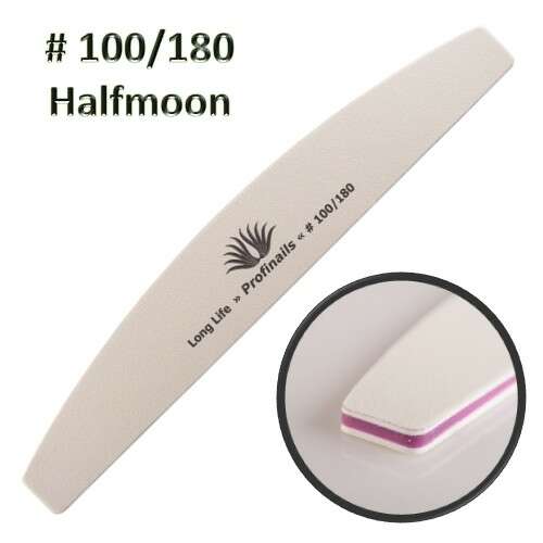 Profinails 100/180 szemcsés félhold alakú körömreszelő, fehér 