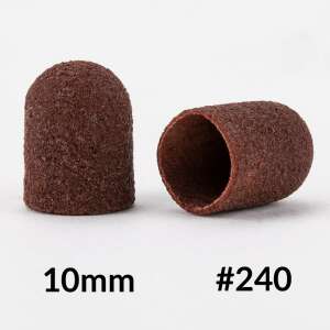 Pedikűr csiszolósapka, 10mm, #240, barna - Pedikűr csiszolófej