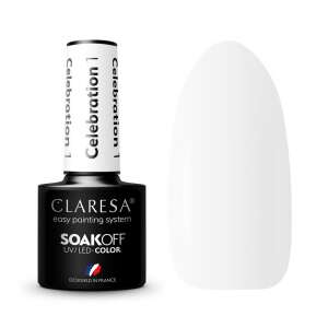 Claresa Celebration 01 Soak-Off UV/LED Gel Polish, weißer Gel Polish, einfaches Lackiersystem - Gel-Lack