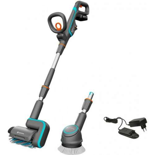 Gardena AquaBrush Universal 04/18V P4A cordless cleaner with battery, set with two brushes and charger