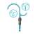 Gardena combisystem fruit picker hook, blue, with instructions