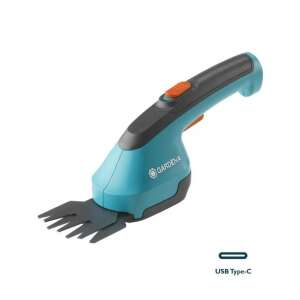 Gardena AccuCut Li Cordless Grass Shears, blue and black, with USB Type-C charging - Garden Shear and Knife