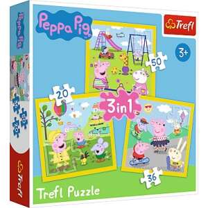 Peppa Pig: A Happy Day 3-in-1 Puzzle - Trefl 82610151 - Puzzle