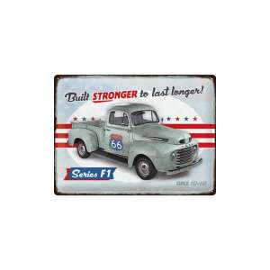 Nostalgic Art fém tábla Ford Series F1, vintage teherautó a 66-os úton - Nostalgic-Art