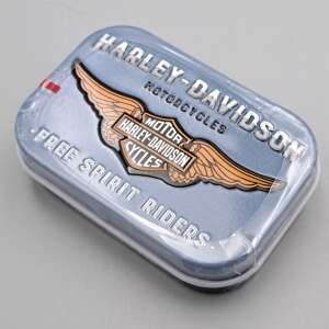 Harley-Davidson menta doboz, a klasszikus Harley-Davidson logóval szárnyakkal, tökéletes menta vagy apró dolgok tárolására - Nostalgic-Art