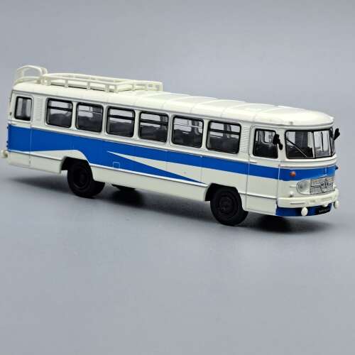 San H-01 A Busz 1:72 méretarányú modell, oldalnézet, fehér és kék, fém és műanyag - Modell és makett