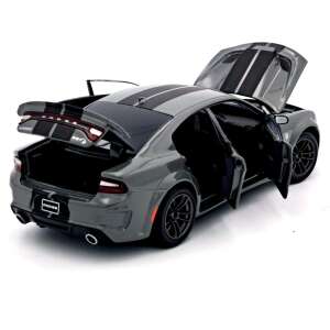 Model auta Tayumo Dodge Charger v mierke 1:32 v sivej farbe, s otvorenými dverami, kufrom a kapotou - Model, maketa