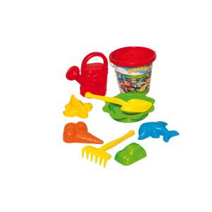 9 részes színes homokozó szett vödörrel, lapáttal, gereblyével, szitával, formákkal és locsolókannával, tökéletes a gyerekeknek a homokozóban való játékhoz - Homokozó játék