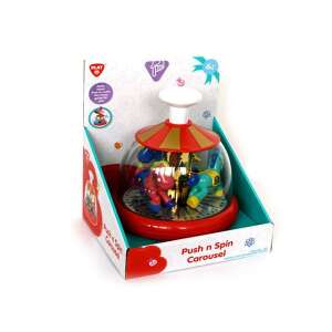 Jucărie pentru bebeluși Playgo Push n Spin Carousel, carusel roșu și galben cu cai colorați, ambalat - Nonbrand Jocuri interactive pentru copii
