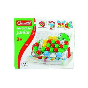 Quercetti FantaColor Junior 2+ Steckspiel, 48 Teile, Dinosaurier, Marienkäfer, Schmetterling, Fisch, kreatives Spiel, Lernspielzeug - Anstecker