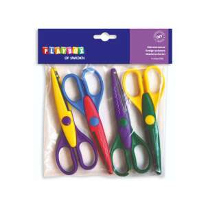 Playbox of Sweden 4 piece colorful design scissors set for crafting and scrapbooking - Playbox