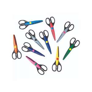 PlayBox Set mit 10 Zickzack-Scheren, verschiedene Farben und Muster zum Basteln und Scrapbooking - Scheren