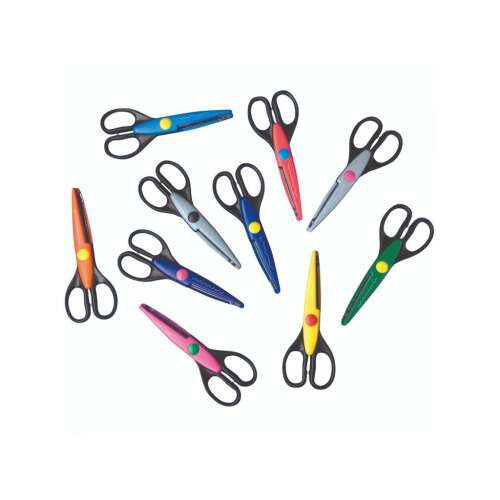 PlayBox Set mit 10 Zickzack-Scheren, verschiedene Farben und Muster zum Basteln und Scrapbooking