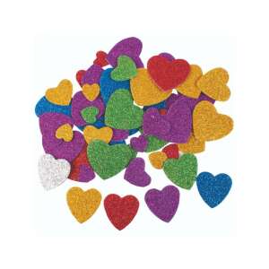 60 db-os öntapadós csillogó habszivacs szív szett különféle színekben - Playbox