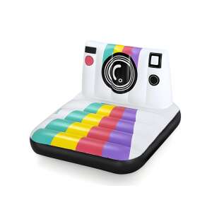 Bestway Saltea gonflabilă pentru piscină în formă de aparat foto Polaroid cu model curcubeu, 127x102cm - Bestway