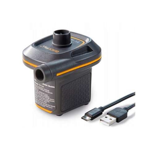 Intex Quick-Fill USB-vel tölthető mini pumpa, fekete és sárga színben, USB kábellel - Kert