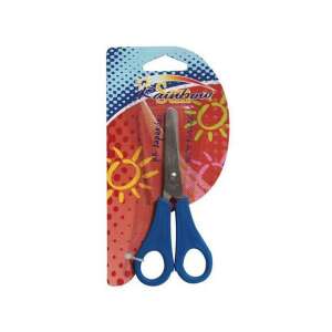 Rainbow márkájú biztonsági olló lekerekített heggyel és vonalzóval, kék fogantyúkkal - Luna