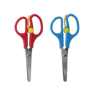 Vörös és kék biztonsági olló sárga biztonsági végekkel, 13cm, gyerekeknek, iskolai kellékek - Luna